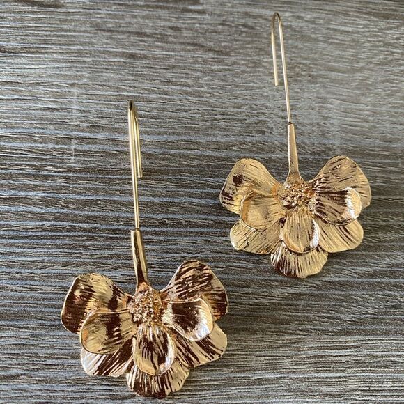 Bohemian flower drop earrings M119 - Picture 2 of 4